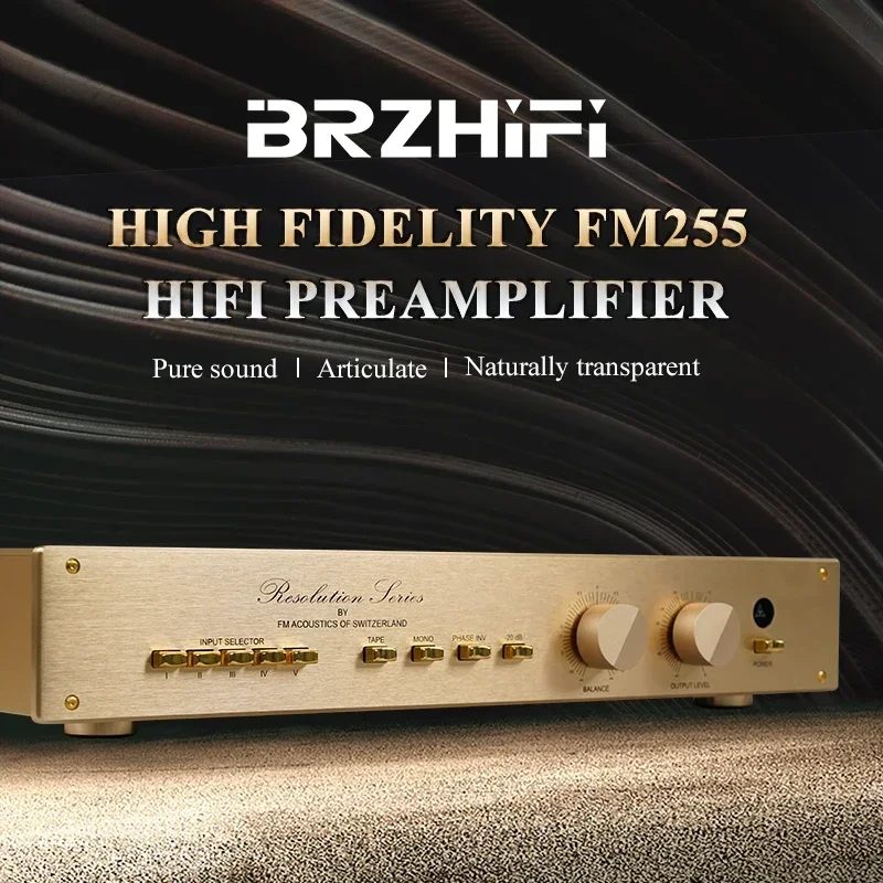 

BRZHIFI Clone Switzerland FM255 Hi-End Audio Power Preamplifier Classic Gold HiFi Audiophile Stereo Amplifier Home Preamp