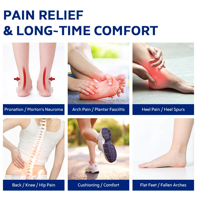3ANGNI Plantar Fasciitis Feet Insoles Arch Supports Orthotics Shoes Inserts for Relieve Flat Feet High Arch Foot Pain
