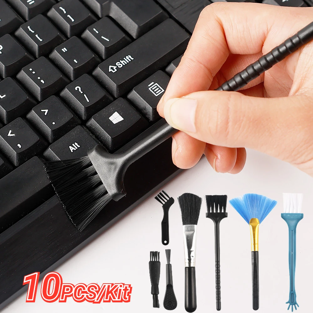 10PCS/Kit spazzola per la pulizia della tastiera del Computer Set di strumenti multifunzione universali puliti per PC portatili Macbook Notebook