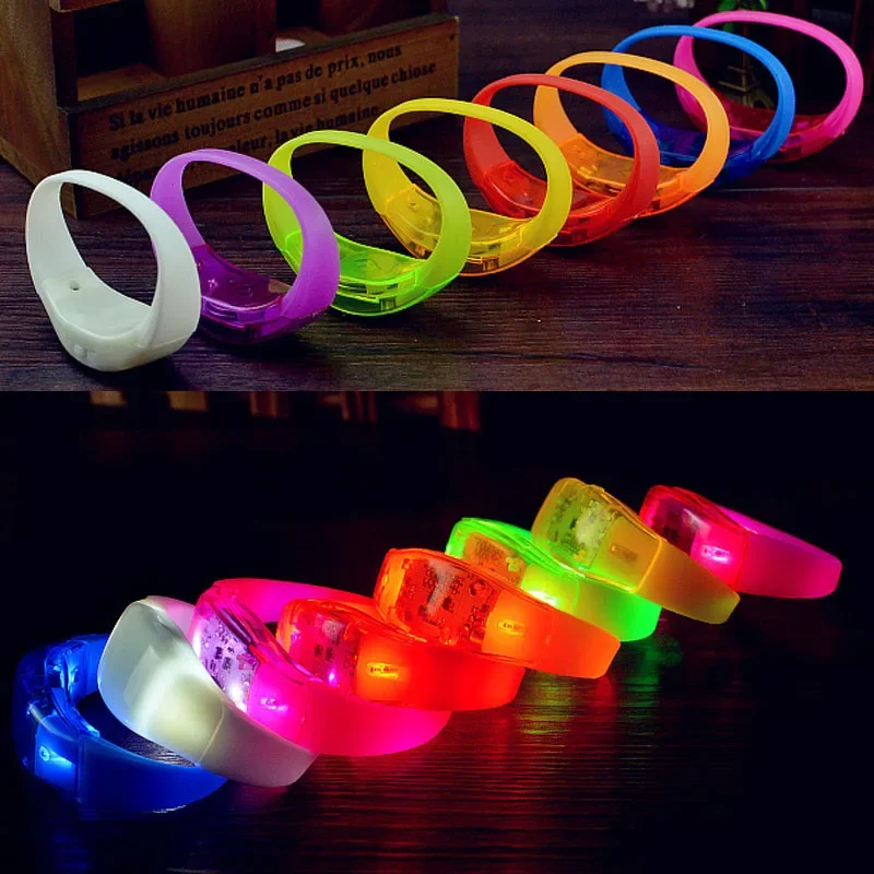 10 шт. мигающий браслет с управлением звуком светящийся для вечеринки бар подарок