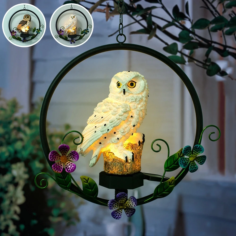 

2023 New Solar Owl Garden Light Hang Lamp For Outdoor Garden Pathway Walkway Yard Patio Courtyard Front Balcony Entryway