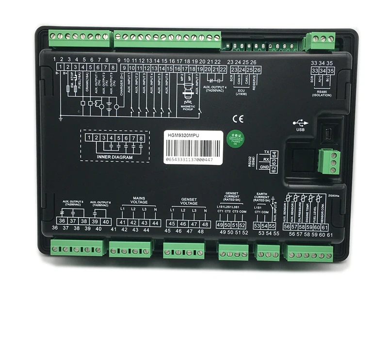 

HGM9320, Piezas De Grupo Electrógeno Diésel,generador Original HGM9310 MPU/CAN, Panel De Control De Pantalla LCD