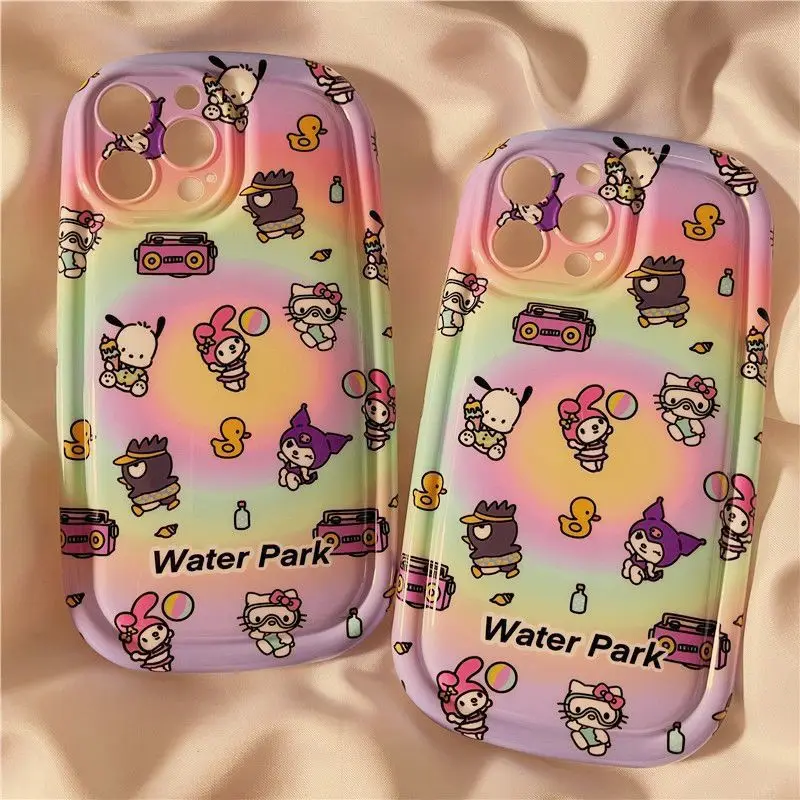 

Cute Sanrio family hello kitty my melody kuromi Phone Cases For iPhone 13 12 11 Pro Max XR XS MAX X air cushion Anti-drop