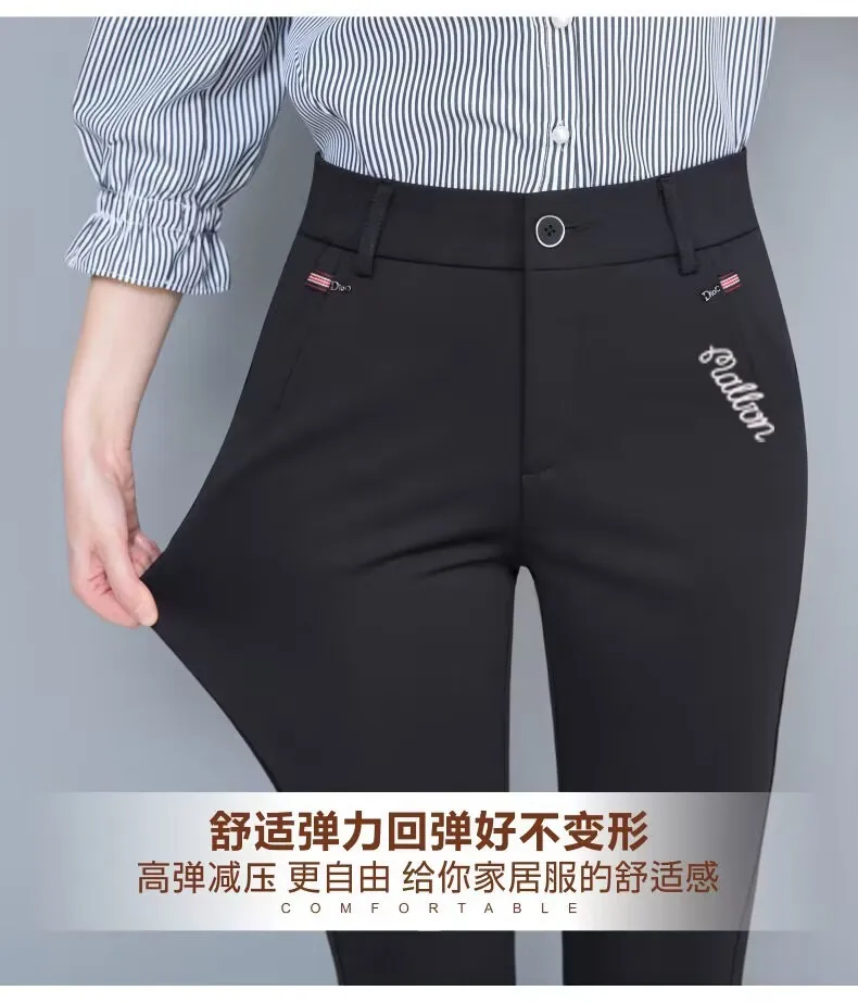 2023 Golf Embroidery Women's Casual Pants Children's Pants Outside Wear Summer Thin Style Elastic Waist Straight Leg Pants