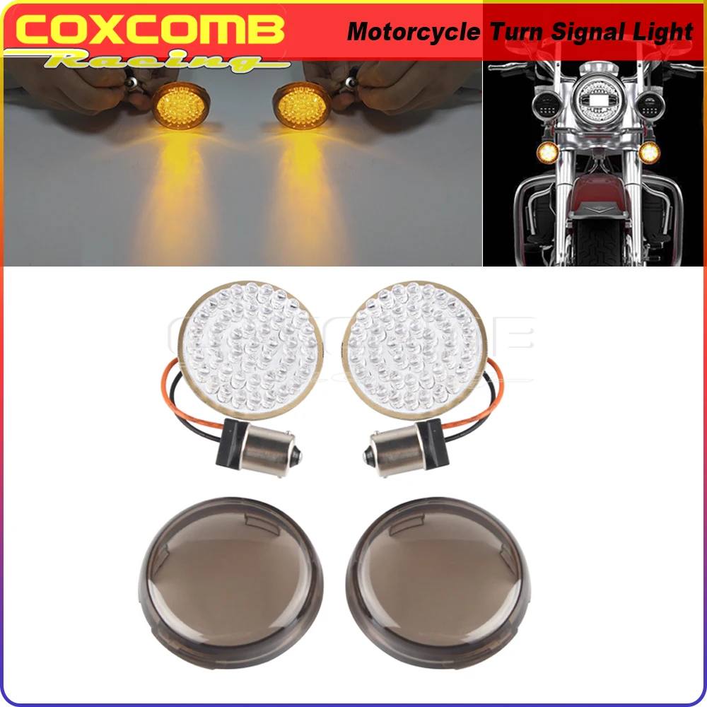 

Motorcycle 2" LED 1156 Amber Red Turn Signal Light Indicator For Harley Sportster XL 1200 883 Softail Dyna Touring Tri Glide