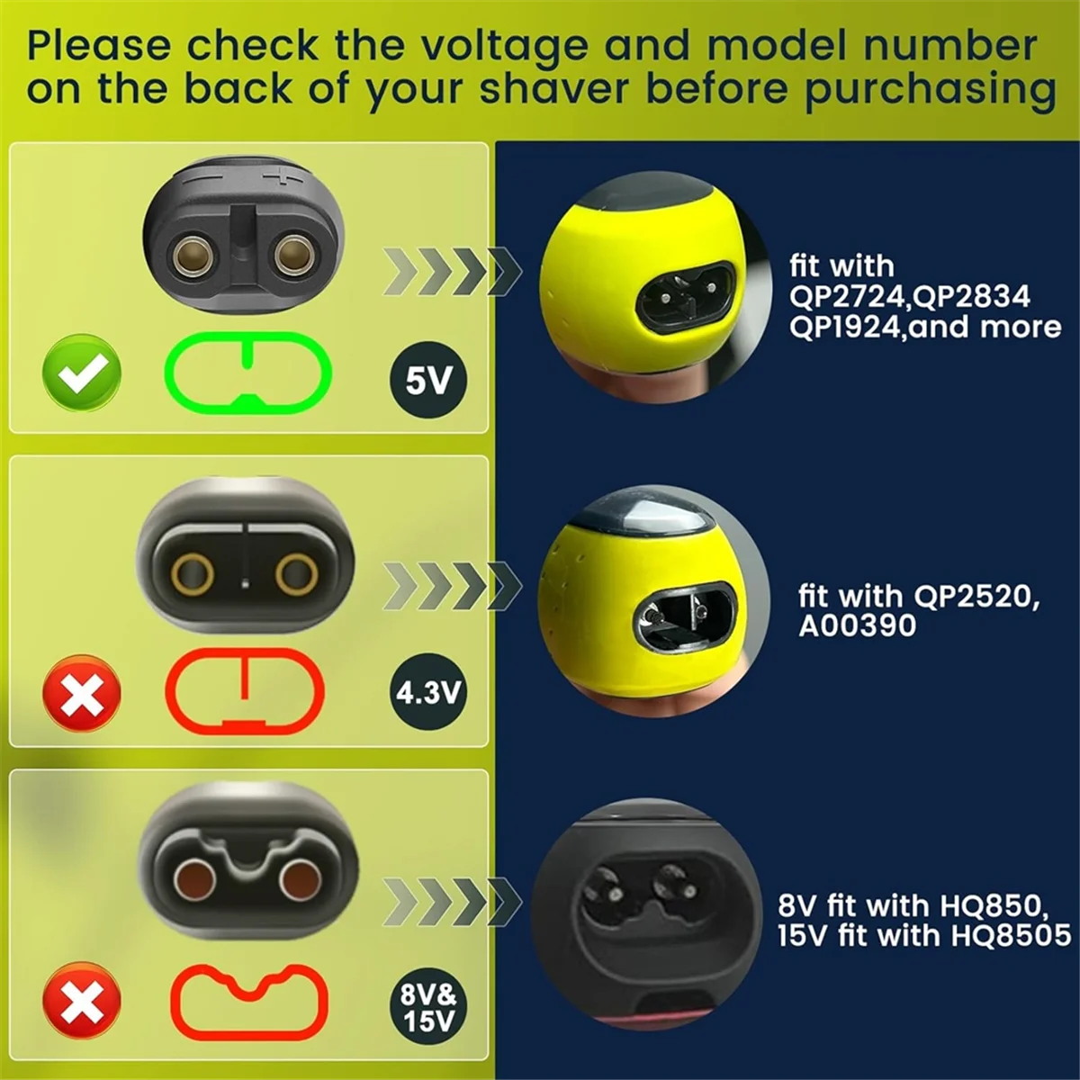 Фото 2 шт., 5 В, 1 А, USB-шнур для зарядного устройства для бритвы Philips QP2724 QP2834 QP1924 MG9520, зарядный кабель для электробритвы-триммера-CKFAM №3