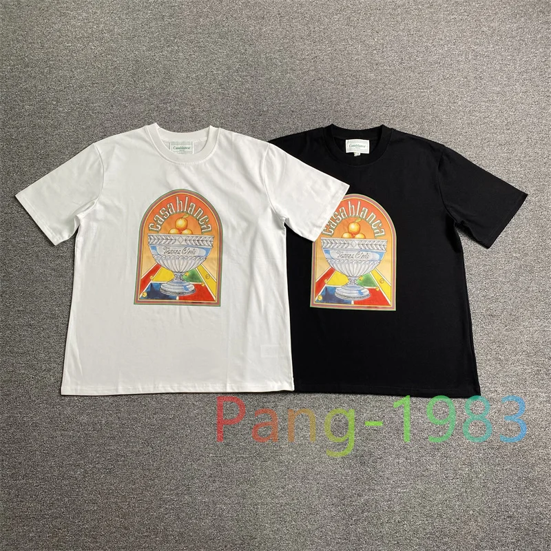 

2023 Trophy Printing Casablanca T-shirt Men Women High Quality Tennis Club T Shirt Loose Short Sleeve Tee