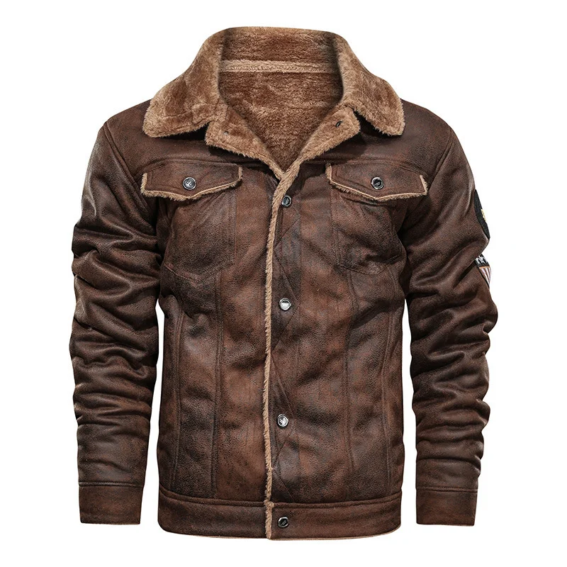 

Men's Artificial Fur Collar Jacket,PU Leather Vintage Steam Pocket Punk Gothic Retro Coat