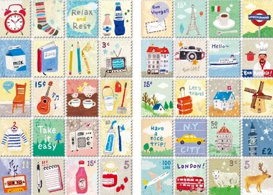 

4sheets/lot New cartoon Life stamp deco Paper Sticker Kawaii Stationery Stickers for Diary Decoration