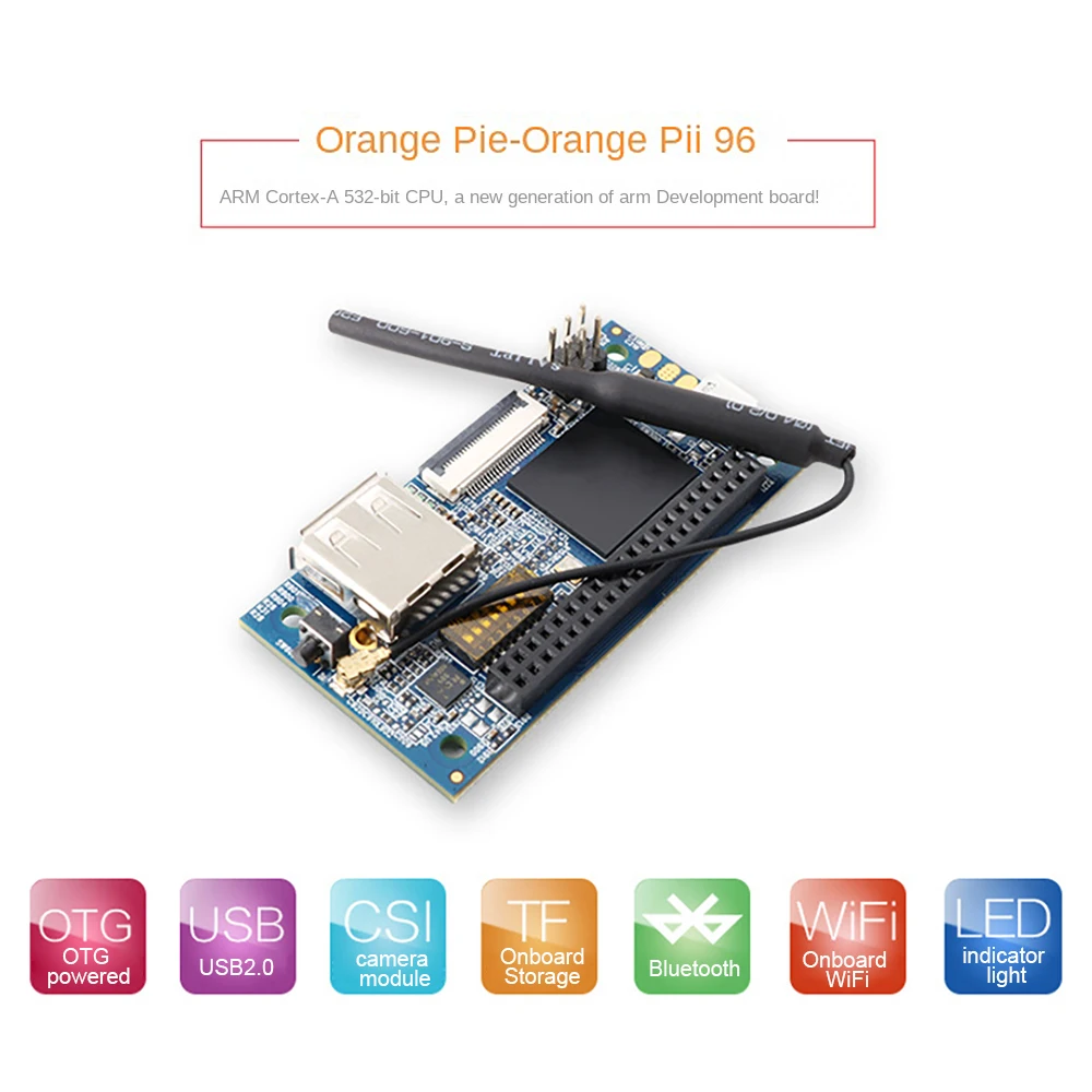 

For Orange Pi I96 ARM Cortex-A5 32-Bit 256MB LPDDR2 WIFI+BT MCU Development Board With Camera+Power Adapter (US Plug)