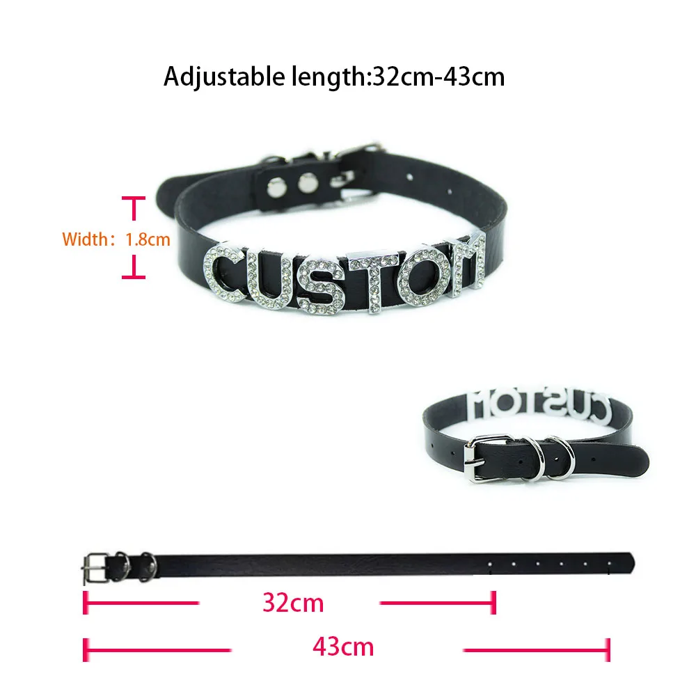 Роскошное ожерелье со стразами и буквами для женщин мужчин модное черное колье