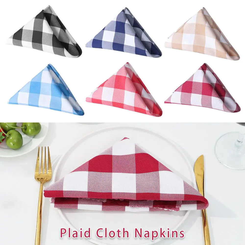 

Kitchen Decoration Wedding Supplies Table Decoration Square Table Napkins Napkin Plaid Cloth Napkins Classic Tabletop