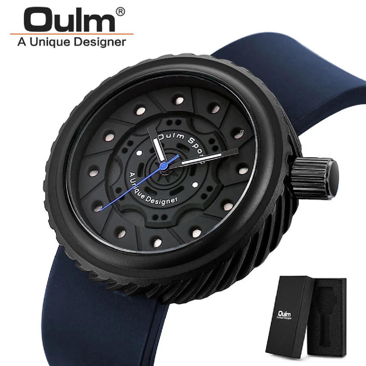 

Oulm Men's Sports Chronograph Quartz Wrist Watches Army Silicone Sport Waterproof Men Watch relogio masculino erkek kol saati