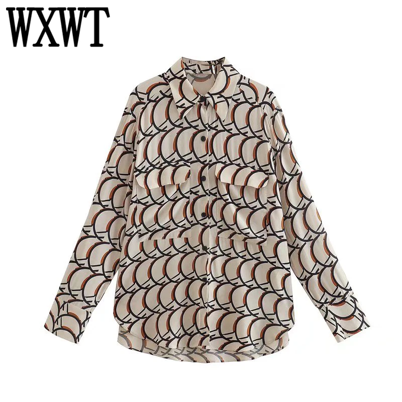 

Женская рубашка с длинным рукавом и отложным воротником, XX8518