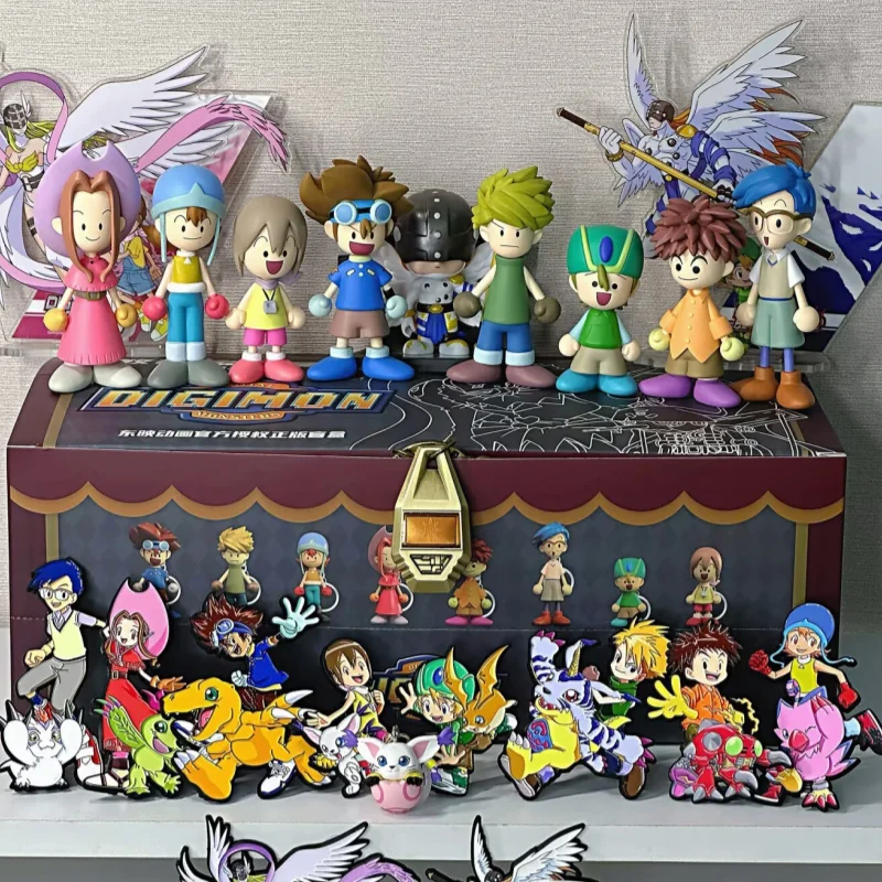 Фото Брелок Digimon Piedmon, слепая коробка, официальный Tai Kari Matt, фигурка, подвески, зажим для сумки, подарочный набор, модные коллекционные игрушки и хобби №2