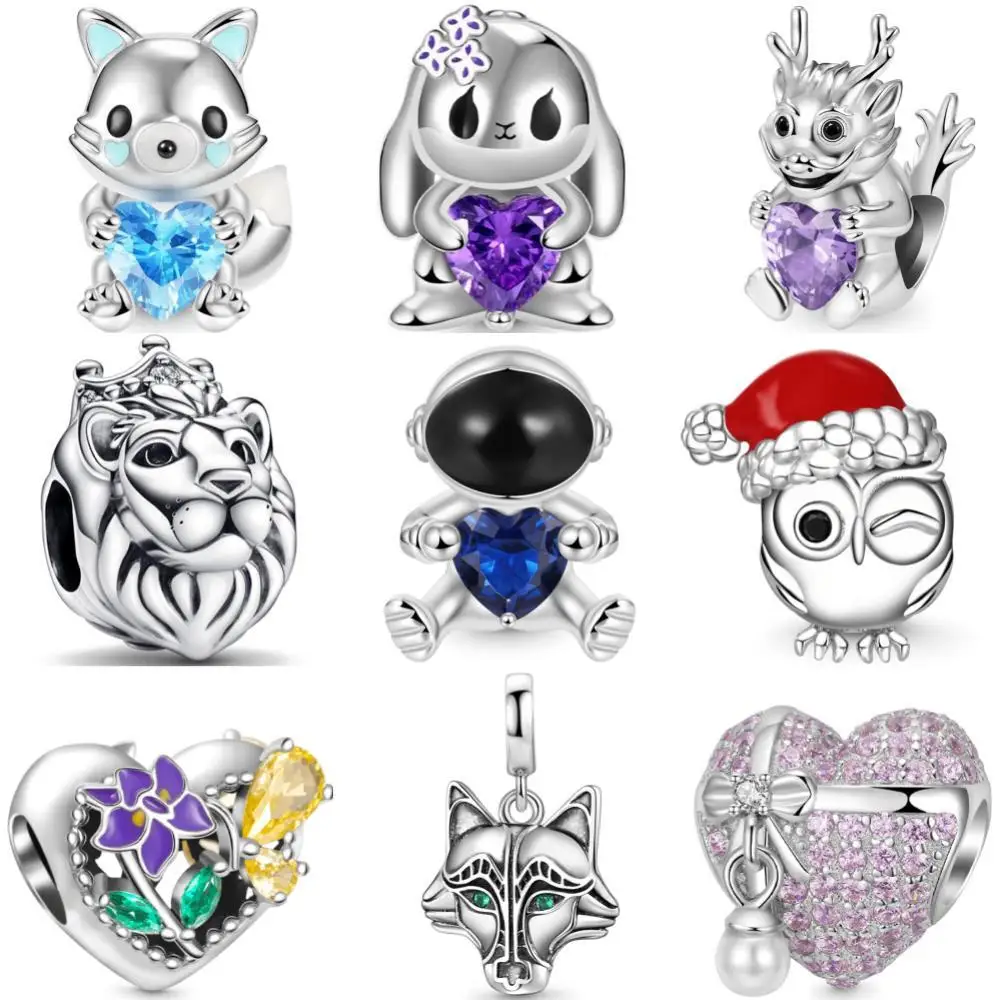 

Новинка 2022, лидер продаж, подвеска в виде льва, астронавта, волка, шармы-бусины, подходят для шармов Пандоры, серебро 925 пробы, оригинальный серебряный браслет 925, безделушка «сделай сам»