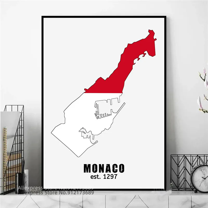 Карточки Монако плакат декоративные картины настенное искусство холст живопись