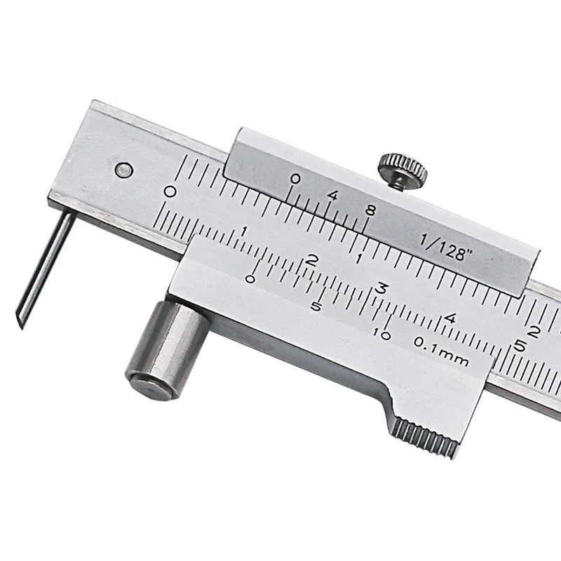 Фото Штангенциркуль для маркировки 0-200 мм с твердосплавной иглой, чертилка, параллельный штангенциркуль из нержавеющей стали, маркировочная линейка, измерительный инструмент №2