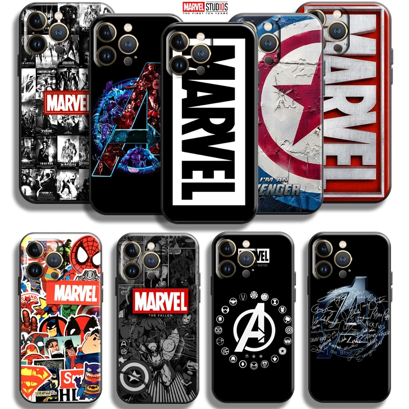 

Marvel Avengers Logo For Apple iPhone 13 12 11 Pro Max Mini X XR XS Max SE 5 5s 6 6S 7 8 Plus Phone Case Funda Silicone Cover