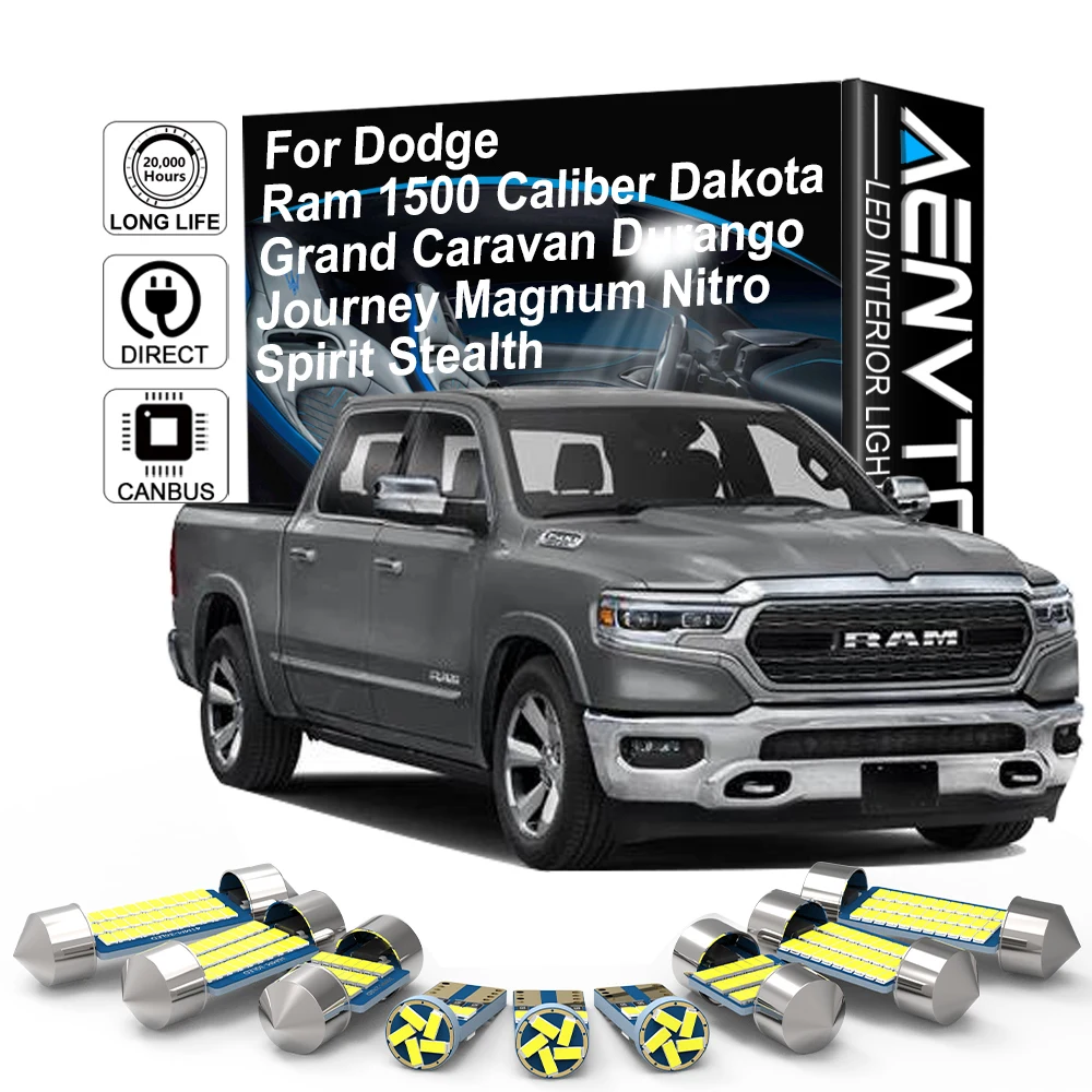AENVTOL Canbus for Dodge Ram 1500 Caliber Grand Caravan Dakota Durango Journey Magnum Nitro Interior LED Light Accessories Kit