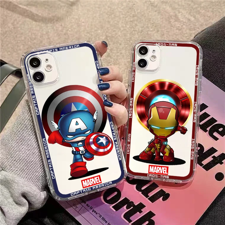 

Spiderman Venom Iron Man Thor For iPhone 13 12 11 Pro 12 13 Mini X XR XS Max 6 6S 7 8 Plus SE2020 Clear Phone Case Shockproof