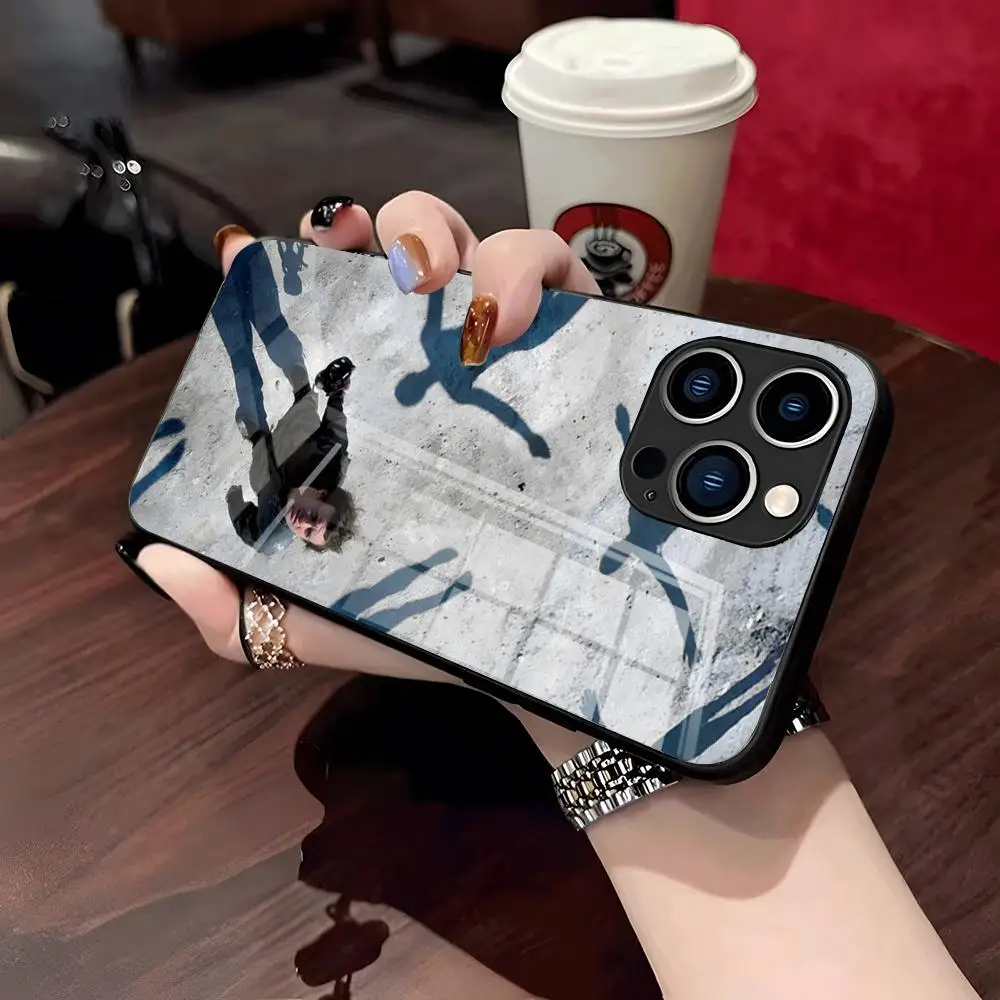 Фото Стильный чехол для телефона M-MUSE Band для iPhone 17 Pro Max, 15 Pro, 16, 14 Plus, 12, 13 Mini, 11 Pro, противоударный, со стеклянной крышкой №4