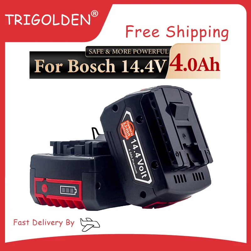 

Rechargeable Battery for Bosch Power tool 14.4V 4.0Ah for GBH GDR GSR 1080 DDS180 BAT614G Replacement Li-ion Battery Charger Set