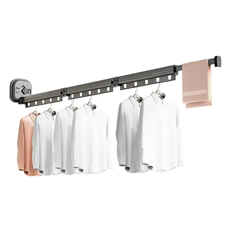 

Clothes Drying Rack For Wall Suction Hanger Rack Retractable For Clothes Towels Laundry Travel Hanger Rack For Home Hotel