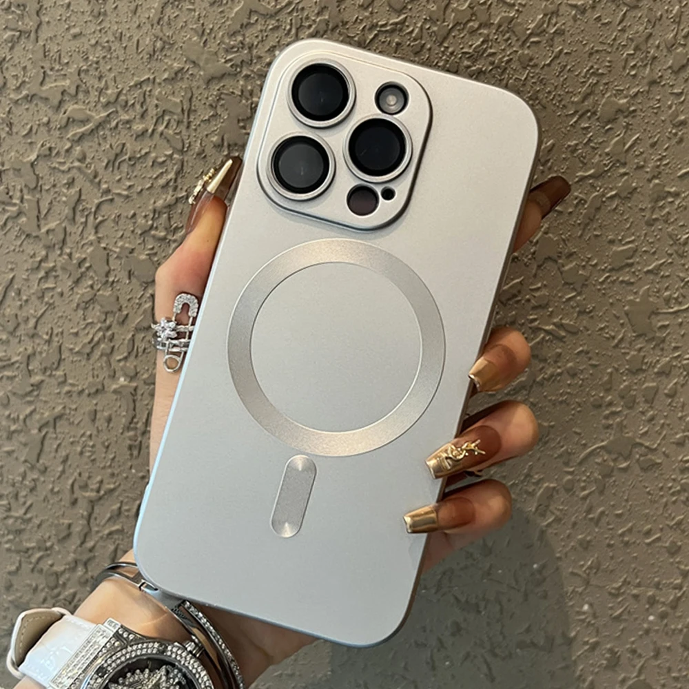 Матовый чехол для телефона Magsafe для iPhone 16 15 14 Pro Max 13 12 11 ...