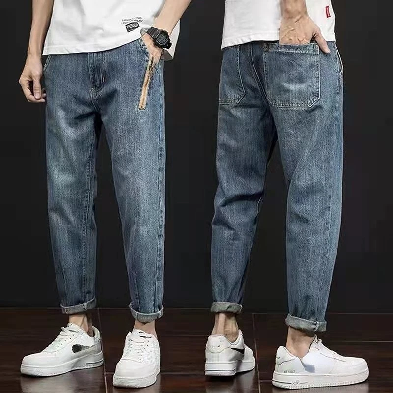

Spring and autumn new Harun jeans men's nine points pants thin style slim fit everything matching small feet casual pants men