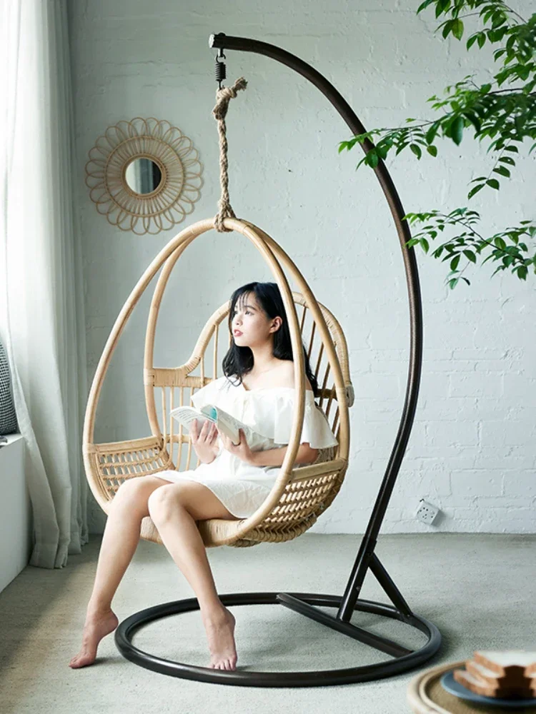 1 скандинавская подвесная корзина из ротанга стул домашнее кресло-качалка для
