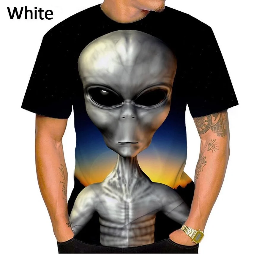 

Лидер продаж 2023, летняя футболка с 3D-принтом инопланетянина, Индивидуальные женские/мужские уличные футболки в стиле хип-хоп, топы