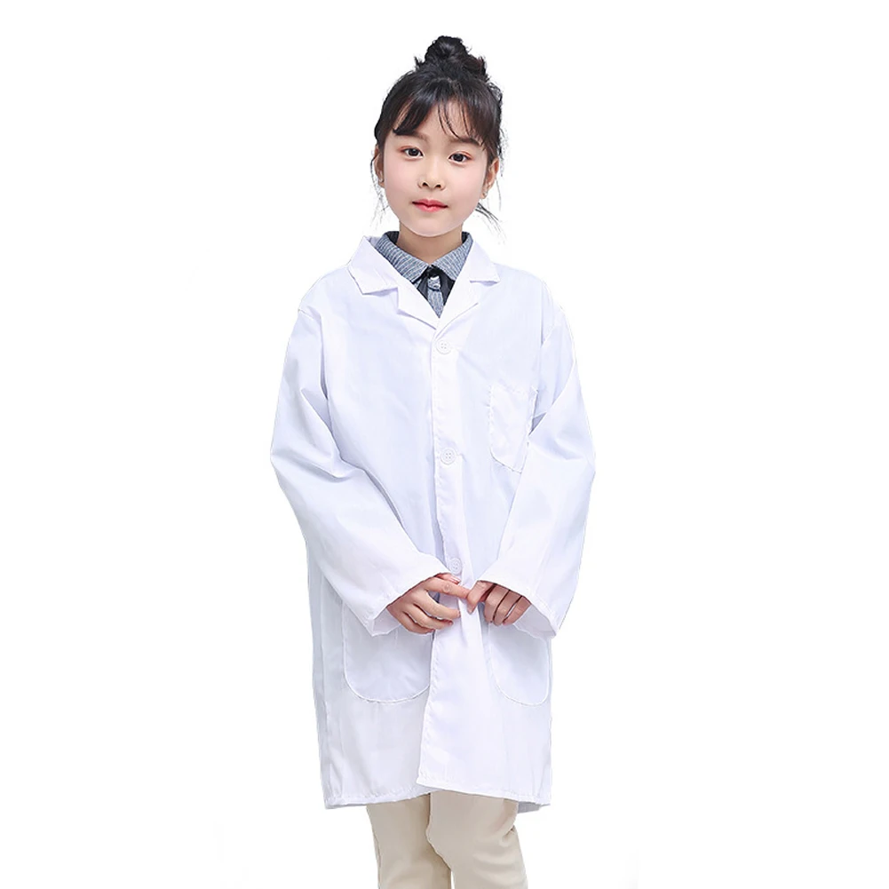 2022 1 Pcs Children Nurse Doctor White Lab Coat Uniform Top Performance Costume Medical Children White Lab Coat Loose Coat