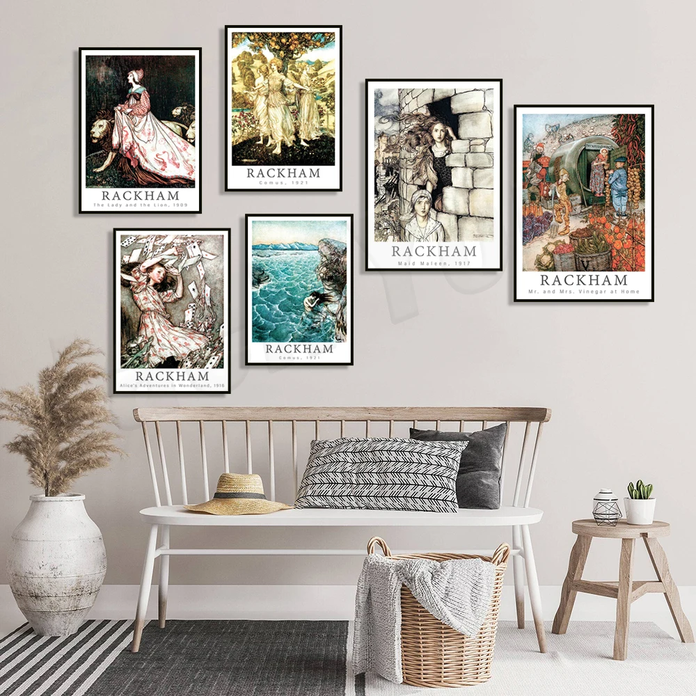 Принт Питер Пэн Артура Рэкхэма в садах Кенсингтона Шипрейк и море плакат Рекхэм