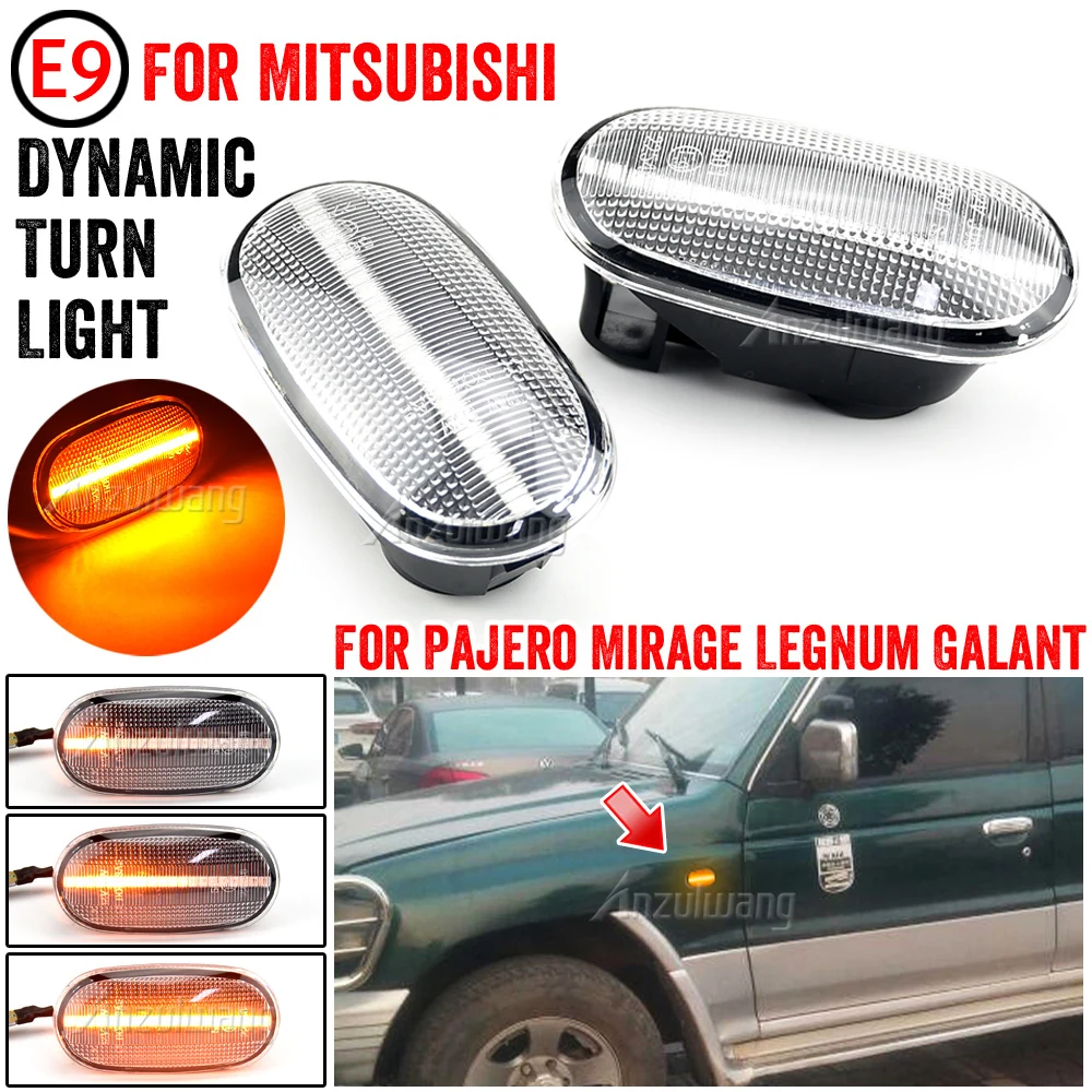 

For Mitsubishi Lancer Pajero Mirag Galant 1998-2005 LED Dynamic Side Marker Light Turn Signal Sequential Blinker Indicator