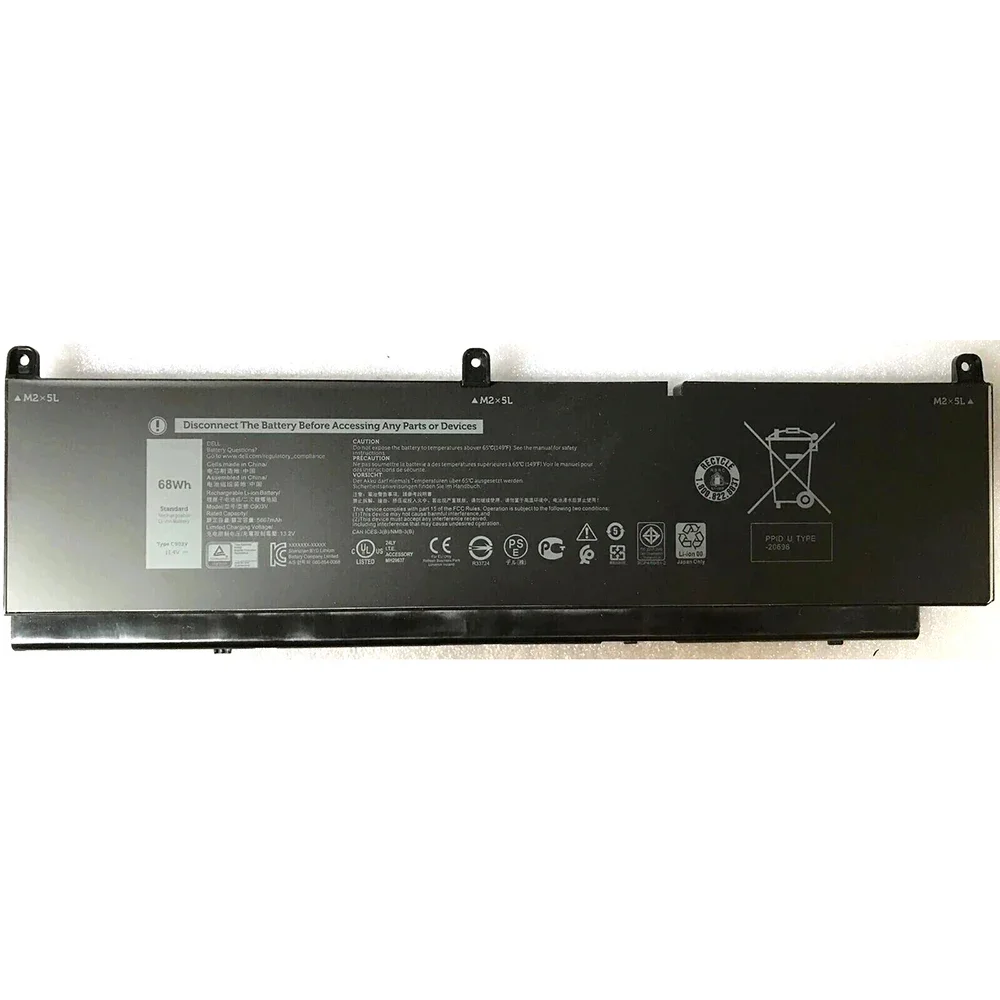 Новый оригинальный аккумулятор для ноутбука C903V 11 4 В 68 Втч Dell Precision 7550 7750 Series 447VR