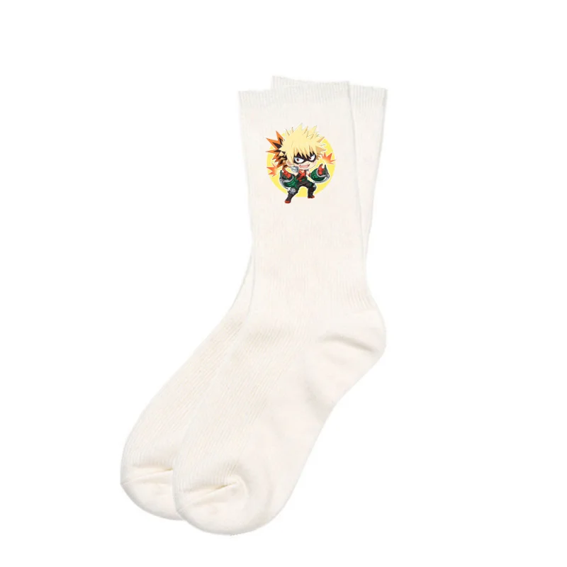 

Женские Носки с рисунком из аниме «Моя геройская Академия», женские носки, белые хлопковые мягкие милые повседневные дамские носки на осень...