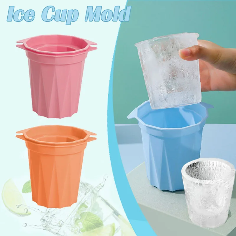 Ice Cup Mold Creative Ice Cup Maker Summer Frozen Drink Cup Plastic Ice Cube Mould Tray Kitchen Refrigerator DIY Ice Cup Mold