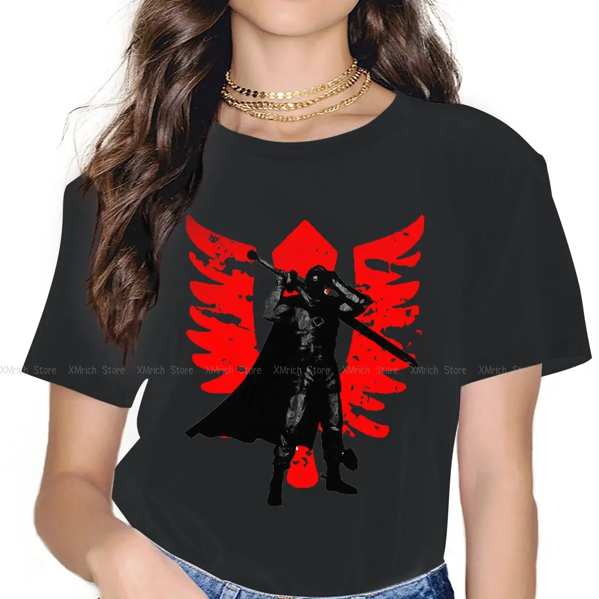 

Commander Female Shirts Berserk Guts Griffith Behelit Manga Loose Vintage Women Clothes Harajuku Casual Feminine Blusas