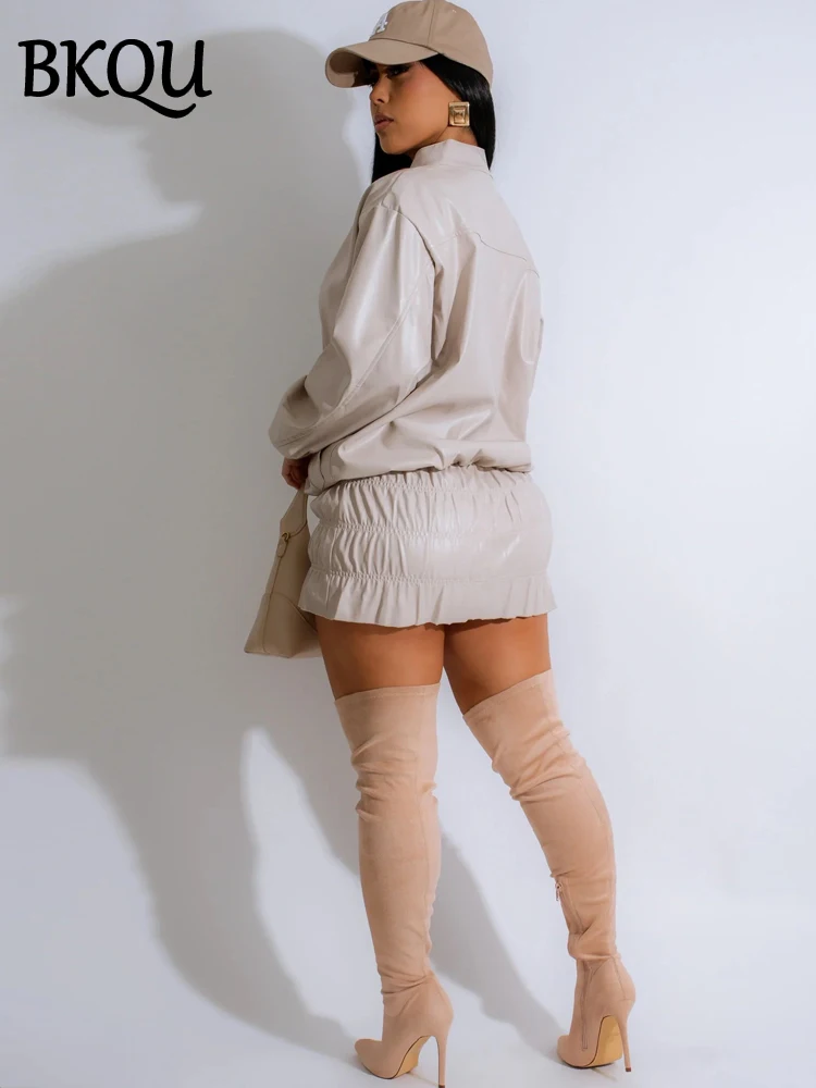 Кожаный женский комплект из двух предметов |