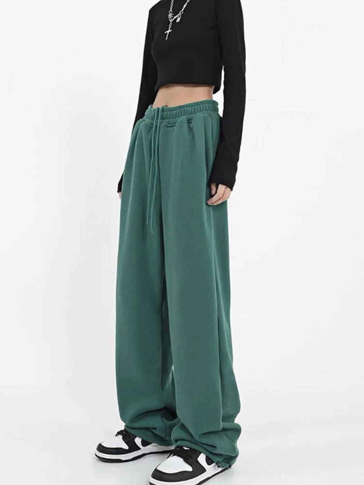 Женские однотонные спортивные брюки для бега женские мешковатые шикарные