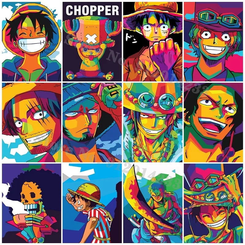 

Classic Japanese Anime One Piece Luffy Tony Chopper Mosaic Pictures of Rhinestones 5D Diy Diamond Painting for Kids Room