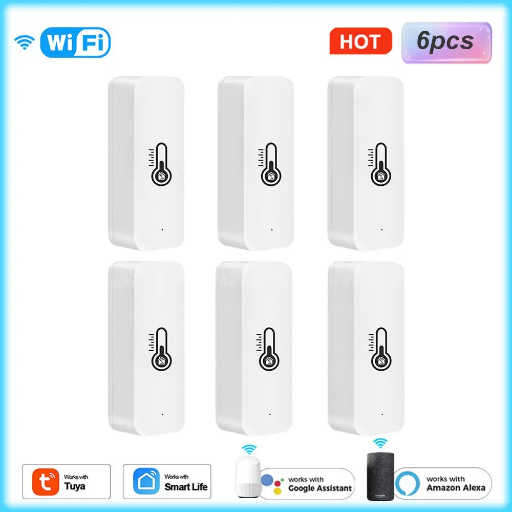 

Смарт-датчик влажности и температуры Tuya Wifi, гигрометр, термометр, детектор, работает с Alexa Google Home Smart Life