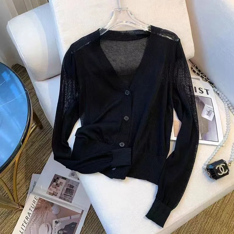 Женский вязаный кардиган с V-образным вырезом из вискозы