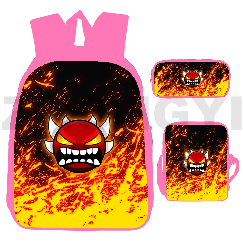 Модные женские рюкзаки с геометрическим рисунком злого героя милые школьные