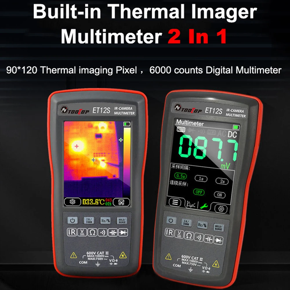 

2 In 1 Thermal Imager Multimeter 2.8 Inch Touch Screen Electric Circuit Automobile Inspect IR Thermal Camera Multimeter
