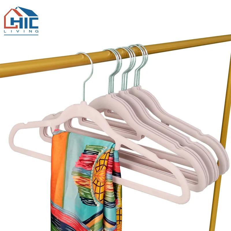 

Coat Hanger Plastic Wardrobe For Coat Hanger Flocking Thickened 42cm Non-slip And Non-trace Flocking Rack