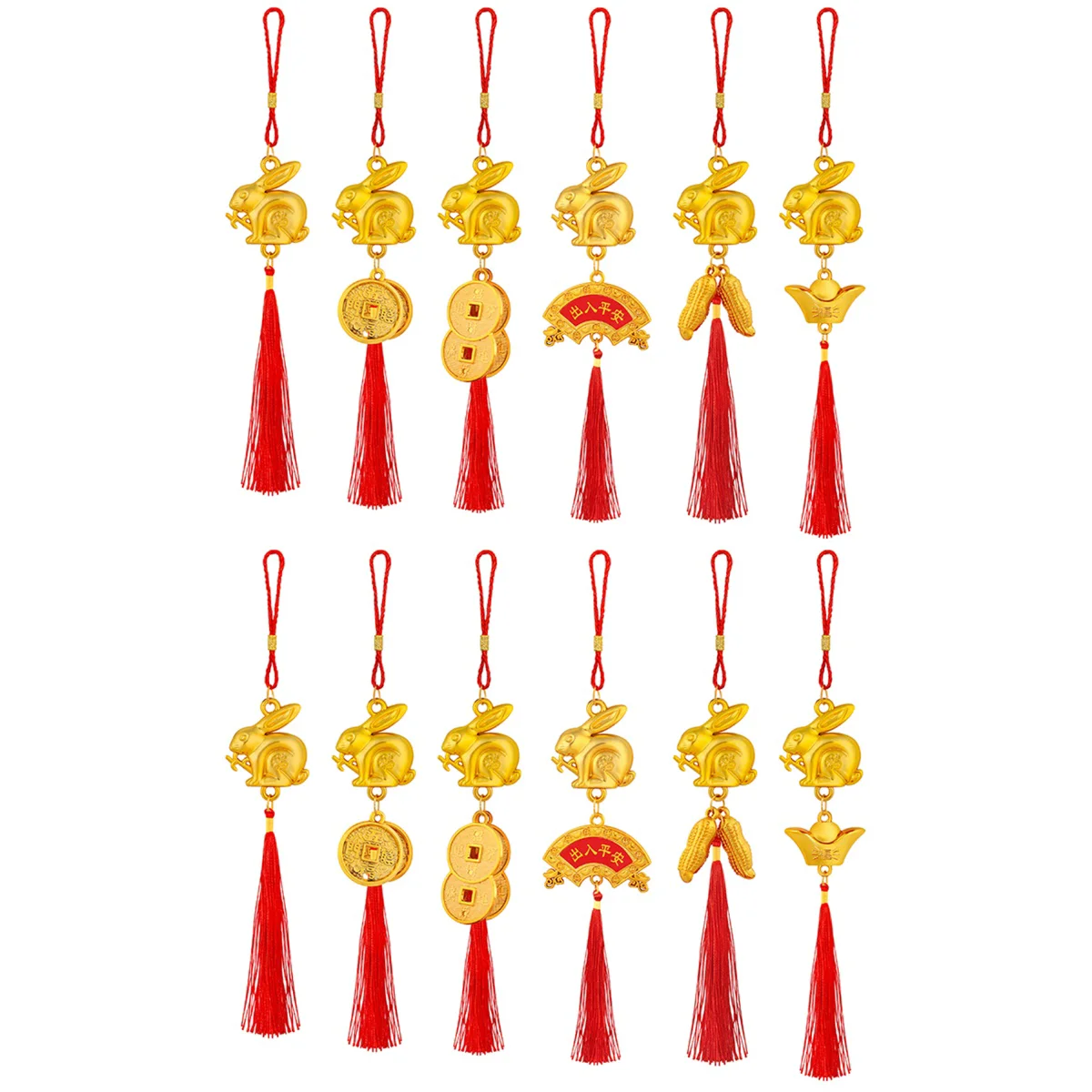 

12 шт. многофункциональное подвесное украшение праздничный кролик креативный подарок на китайский год праздничный Декор