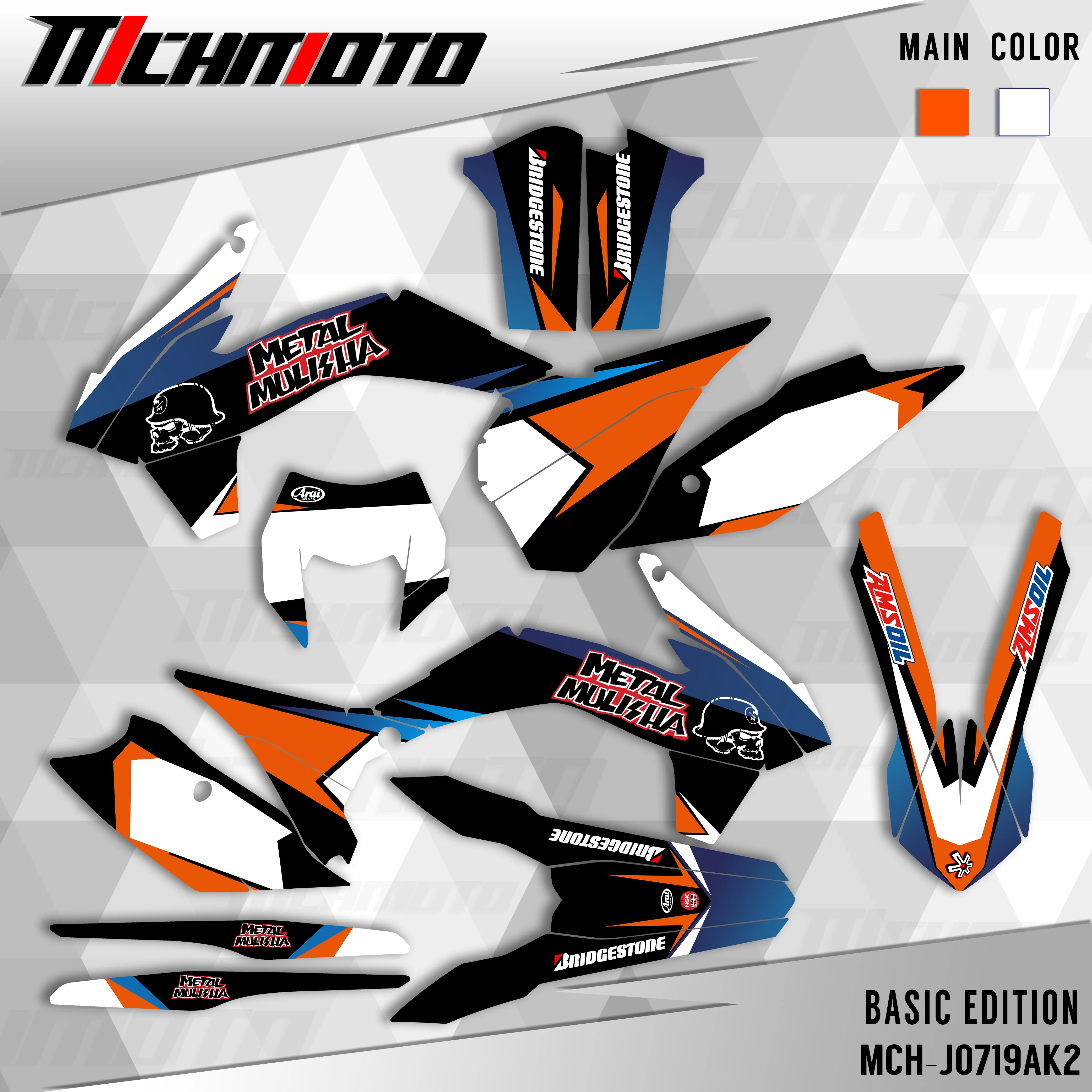 

MCHMFG For KTM G 13-14 SXF 15 SXF 14-15 EXC 16 EXC Full Graphics Decals Stickers Custom Number Name Stickers 002