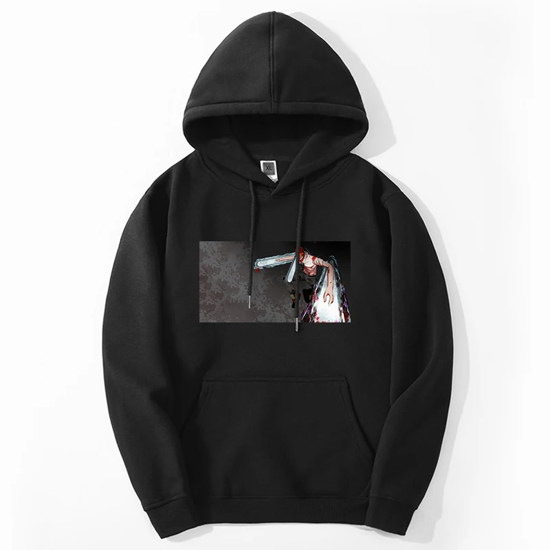 

Chainsaw Man Print Hoodies Sweatshirt Mens Winter Denji Pochita Fashion Pullover Hooded Neck Harajuku Long Sleeve Clothes Hoody